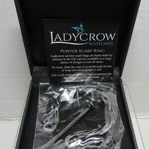 Ladycrow Scotland Pewter Thistle Scarf Ring Hand Crafted NIB